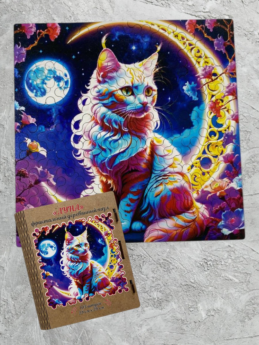 Деревянные пазлы кошки